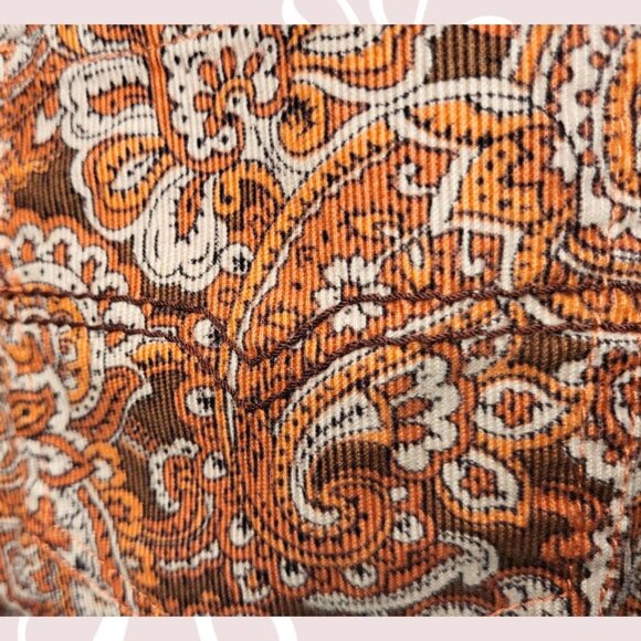 PRANA Boho Paisley Corduroy Skinny Jeans Organic Cotton Size 2 - Picture 3 of 6